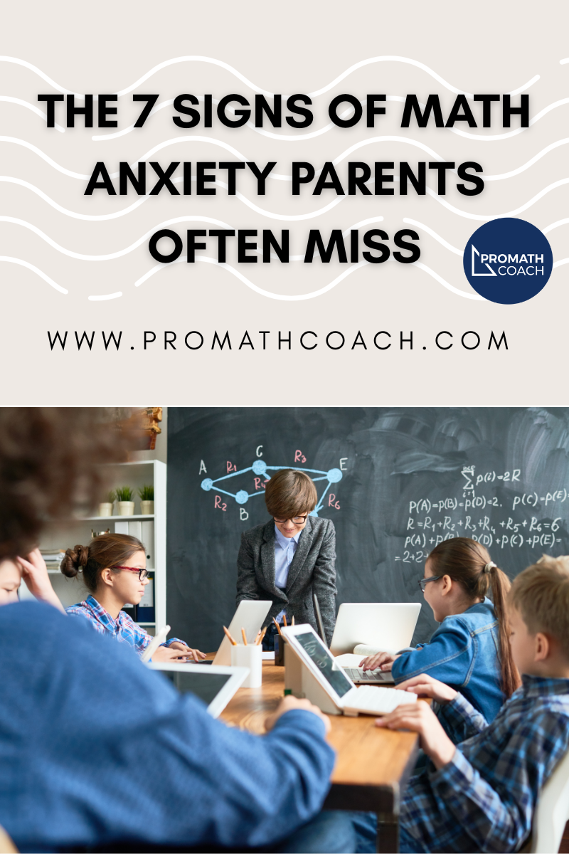 Pro Math Coach signs math anxiety parents child