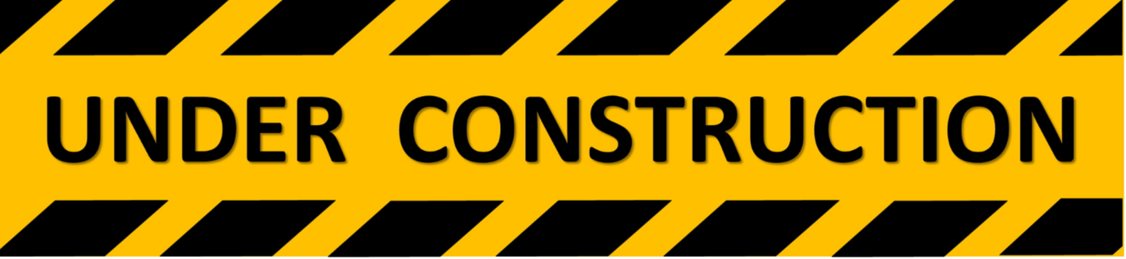 Yellow and black "Under Construction" warning sign with diagonal stripes.