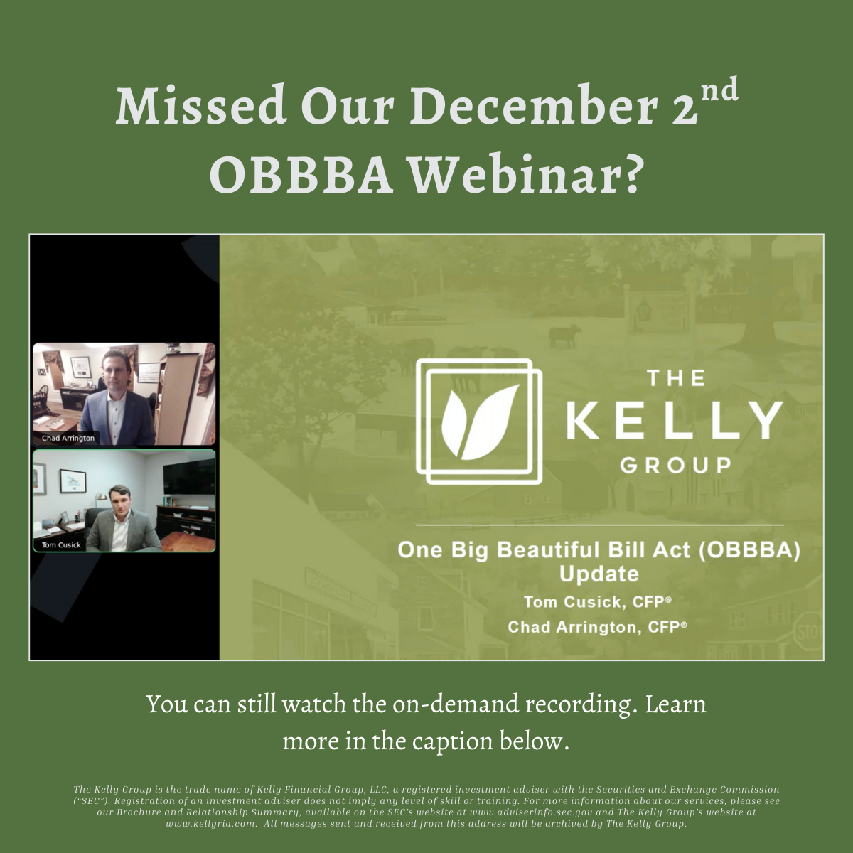 Now Available On-Demand: The One Big Beautiful Bill Act Webinar — The ...