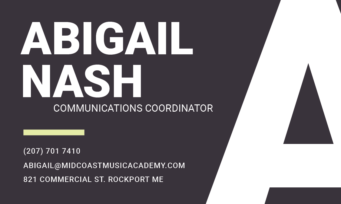 Back of the business card using the brand redesign.