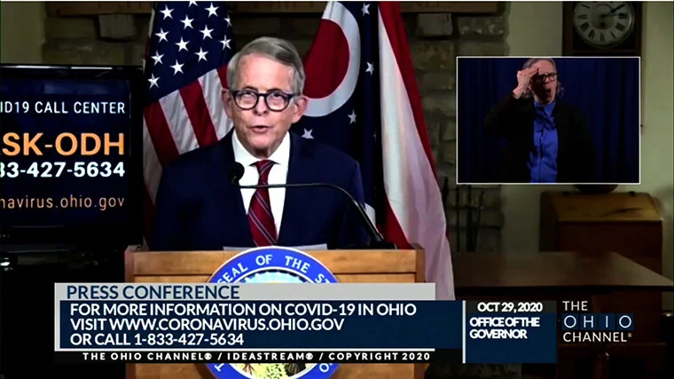 Ohio governor says the "virus is raging" in his state