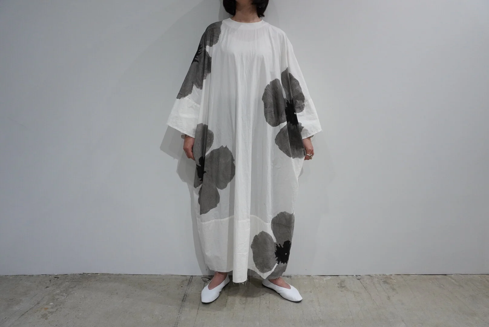 OUAT / 004-GARMENT DYED KAFTAN -FLOWER-