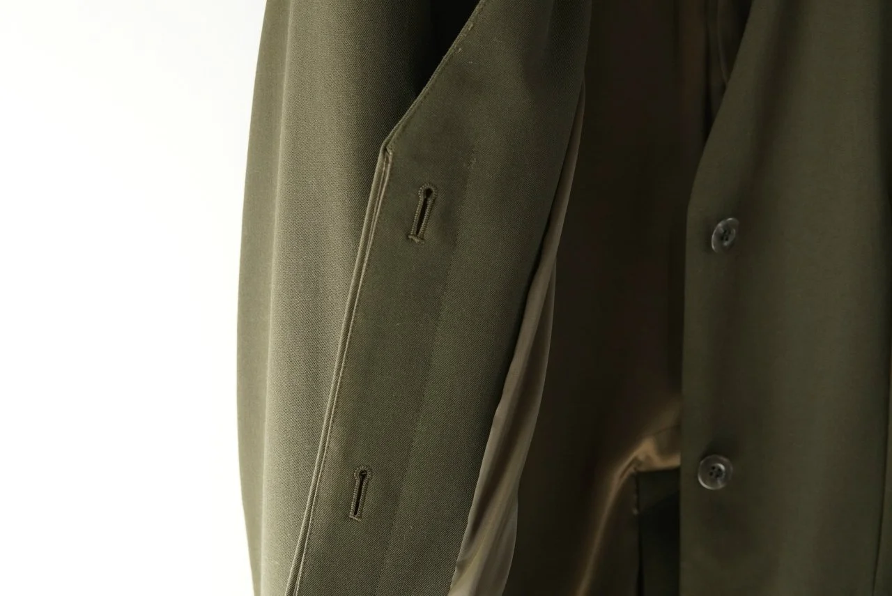 little suzie / Wool Gabardine No-collar Tailored Jacket