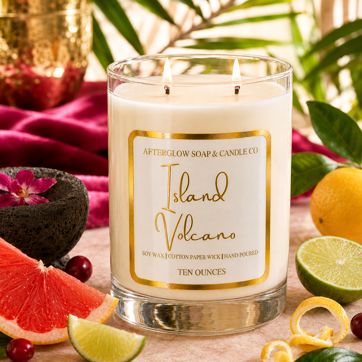 Island Volcano Candle