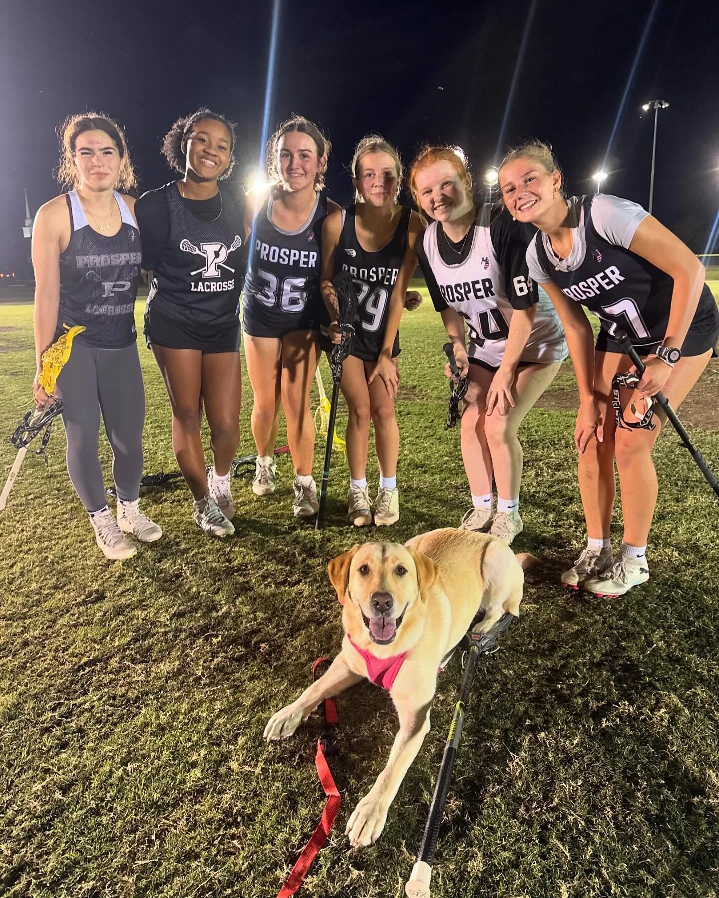 Special guest at practice tonight Nala 🐶🥍 Go Prosper!