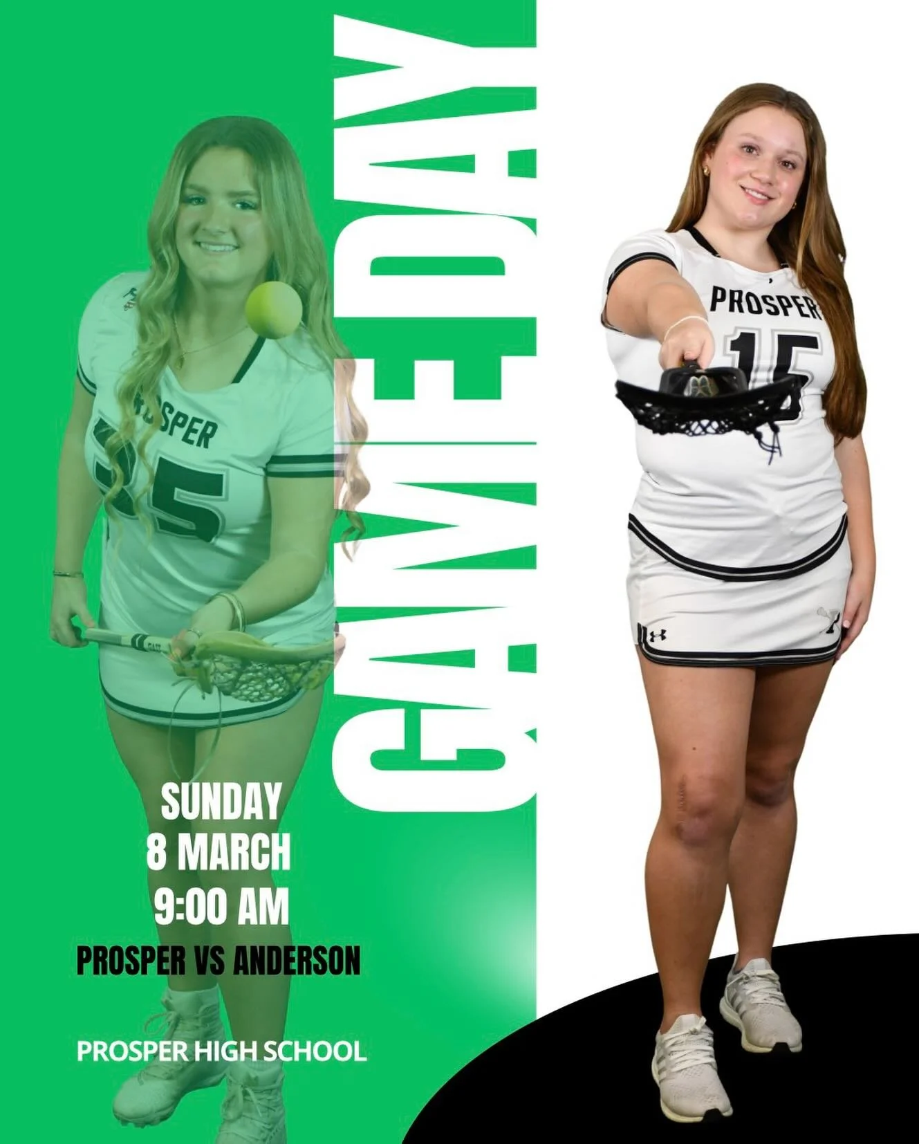 GAME 3! 
Come out and support Prosper girls lacrosse as we play Anderson this Sunday home 🥍
#sisterhood
