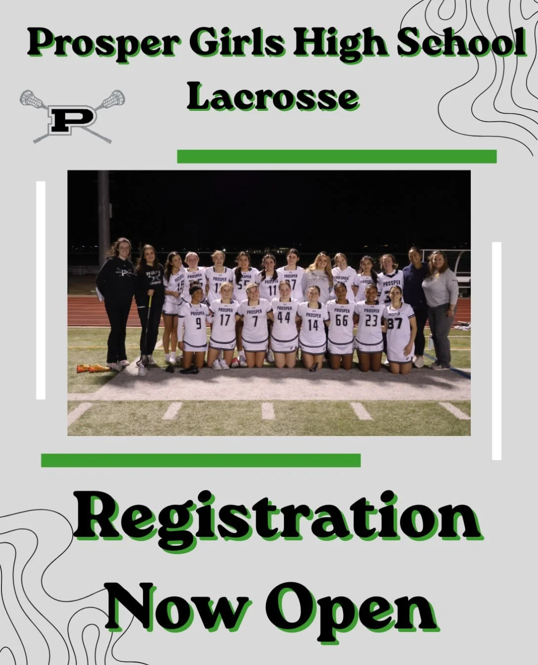 Register now at https://www.prospergirlslacrosse.com/prosper-hs-girls-lacrosse-registration
