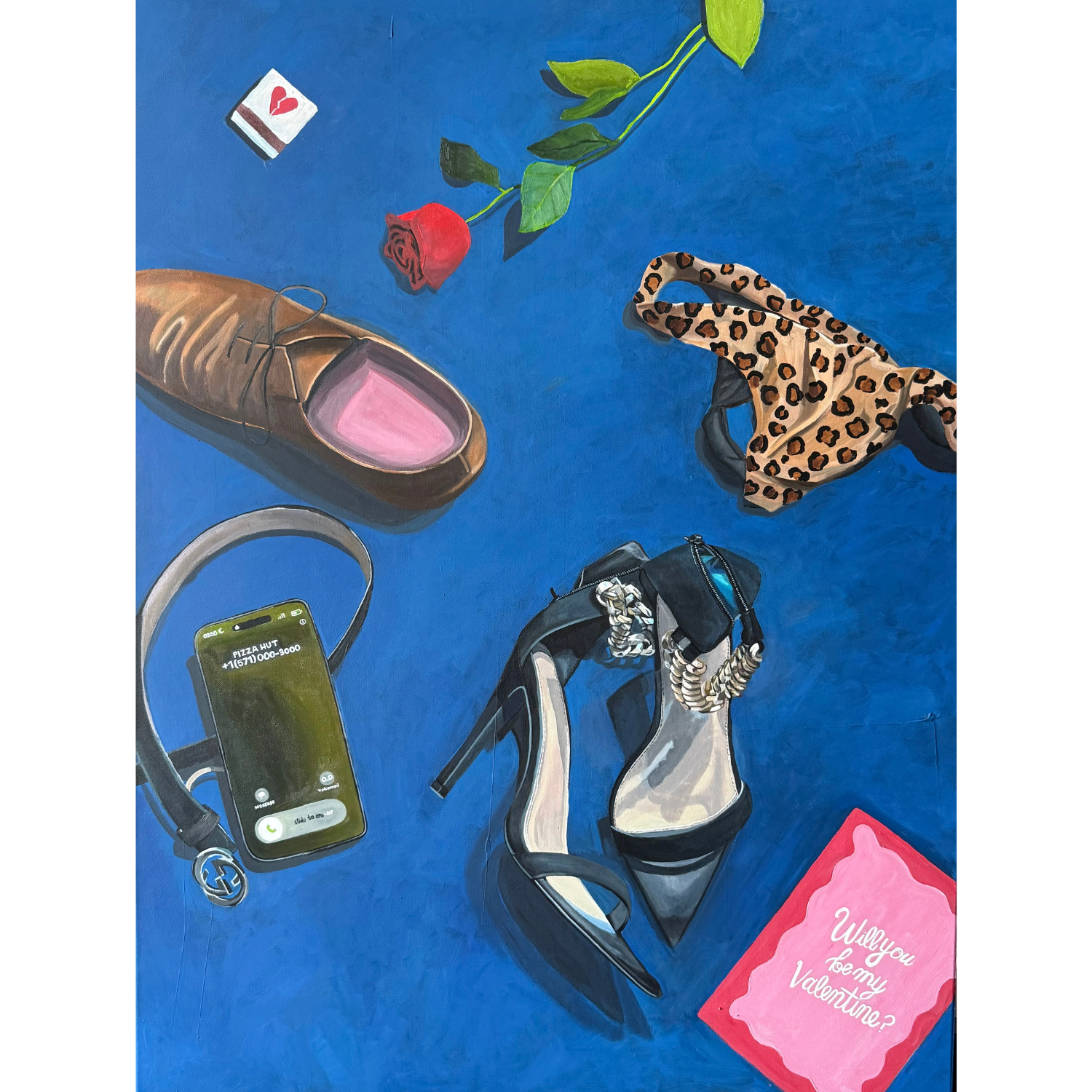 "Borrowed Time", 2026
Acrylic on canvas
30"X40"

Group Exhibition: Activated Productions, Heartbreak Hotel. 5 February 2026-25 February 2026
Sost, Washington, DC
