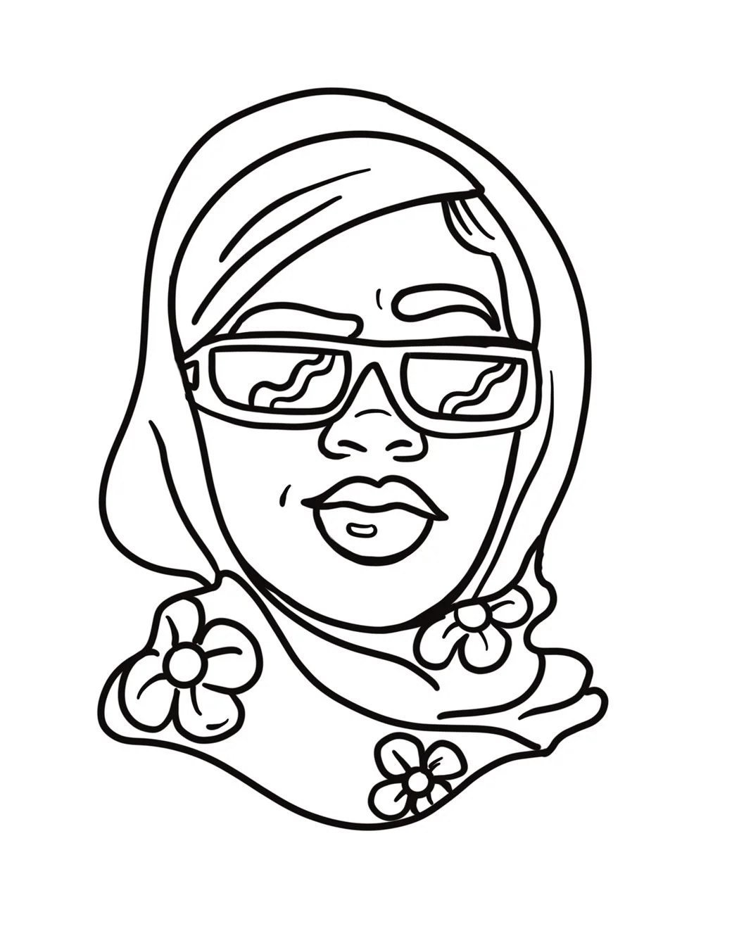 Lady in Floral scarf Digital Download