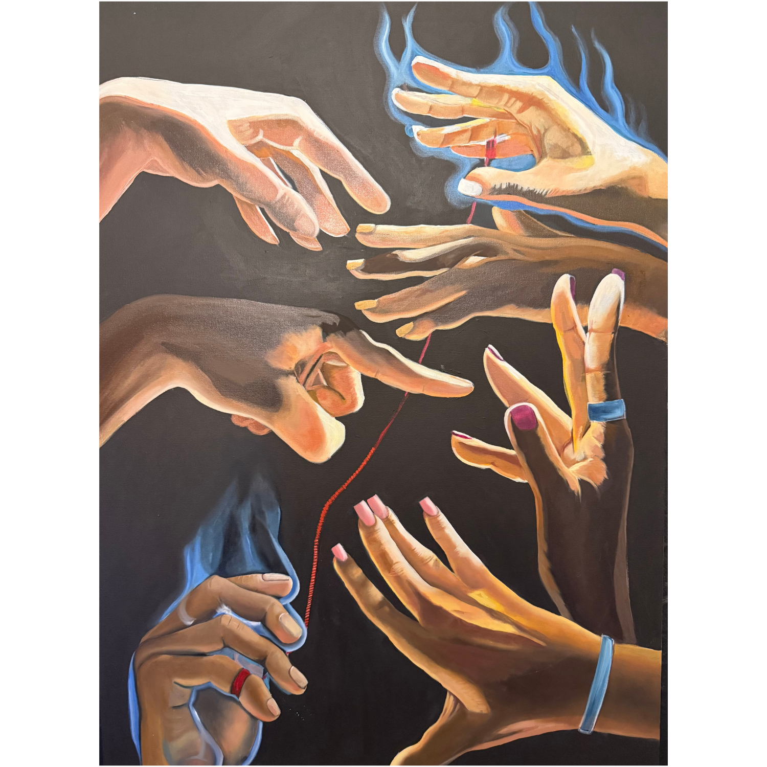 "Situationship", 2025
Oil on canvas
30"X40"

Solo Visual Artist: Mosaic Visions Art Showcase: Love, Matters of the Heart, 7 December 2025

Group Exhibition: Activated Productions: Heartbreak Hotel. 5 February 2026-11 March 2026
Sost, Washington, DC