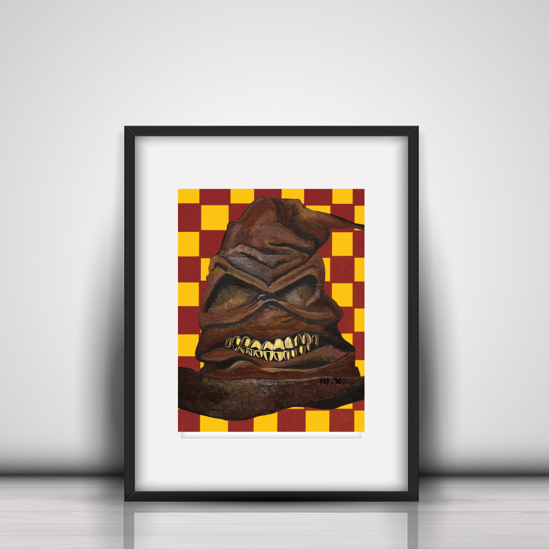 'Sorting Hat' Framed Wall Art Poster with mat 11"x14" - Gryffindor House