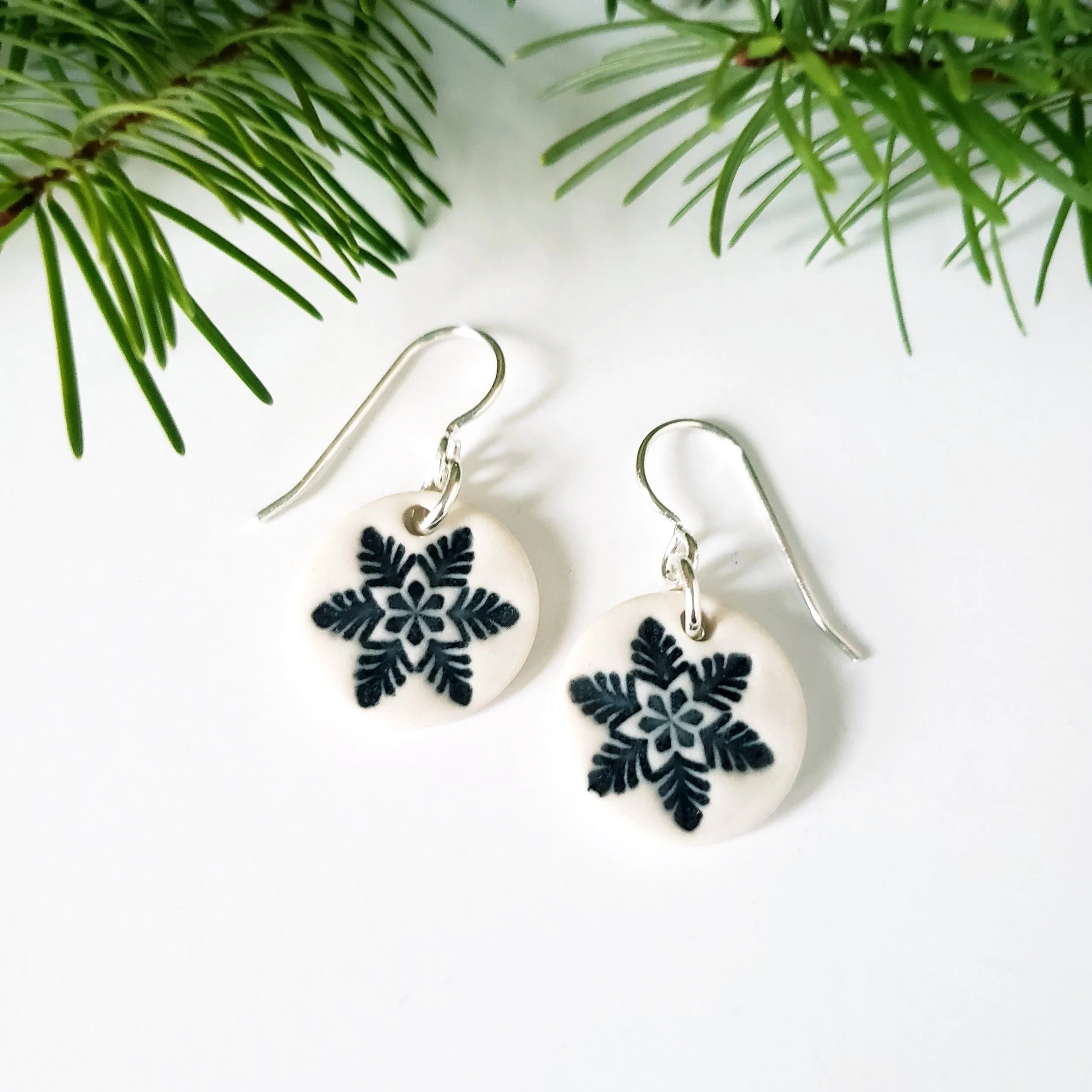 Snowflake Porcelain Earrings