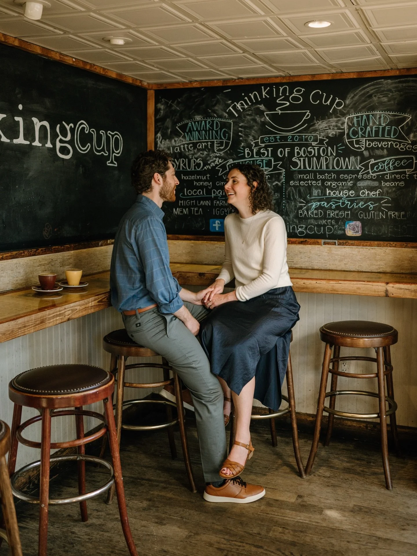 First date, take two ✨ B+D first met up for a coffee, went for a long walk and the rest is history. So for their engagement session, that&rsquo;s exactly what we did! Thinking Cup, Public Garden, the Esplanade and lots of laughter and endless convers
