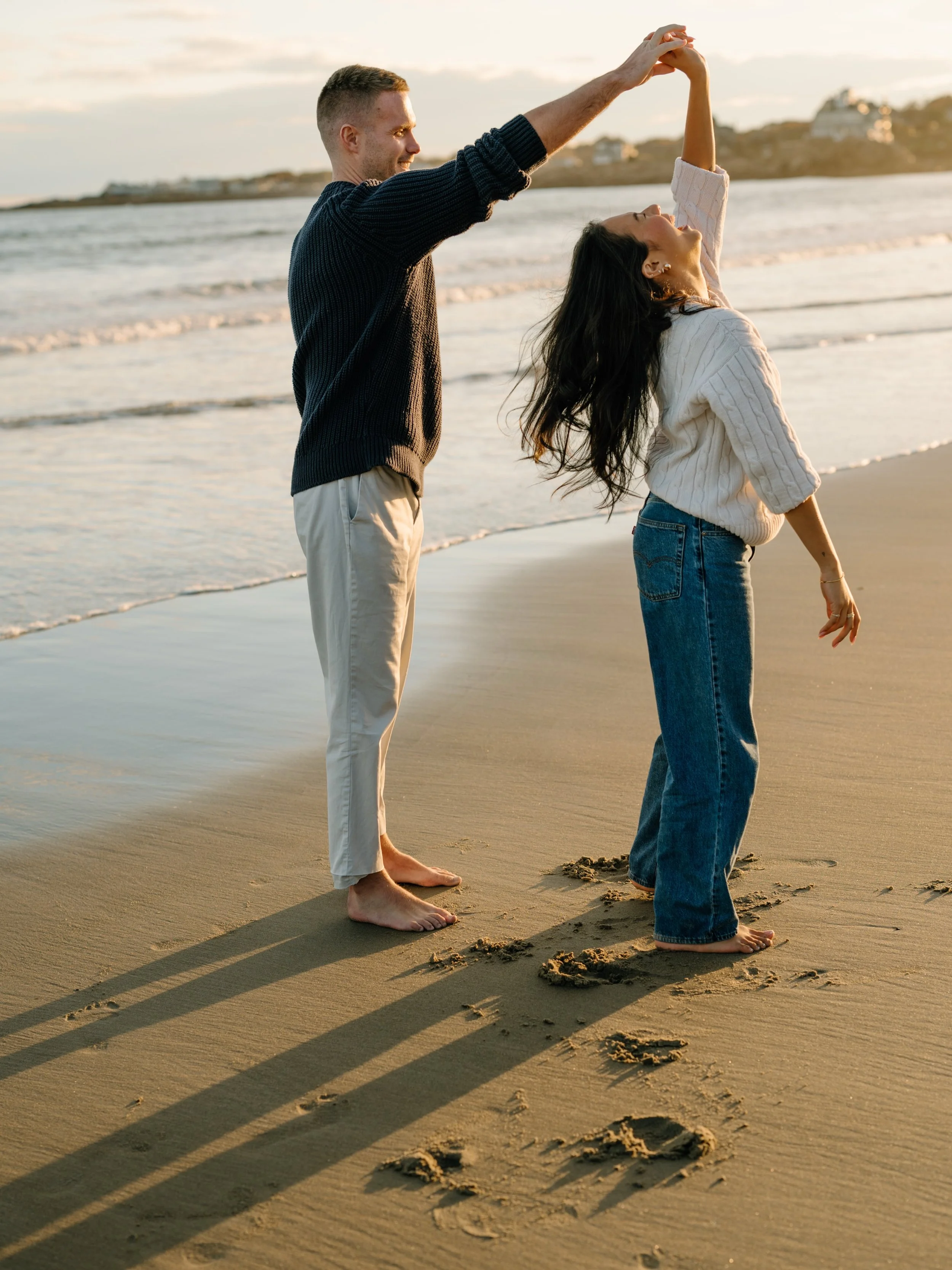 M+A at Good Harbor Beach last fall, soaking in the last of the warm light before the season changed 🤍