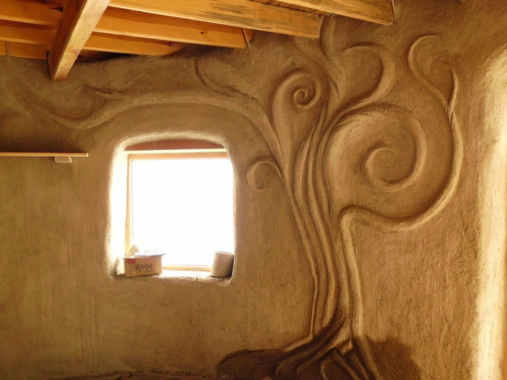 Mountain Mud Clan - earthen cob & plaster on our Humanure Outhouse!