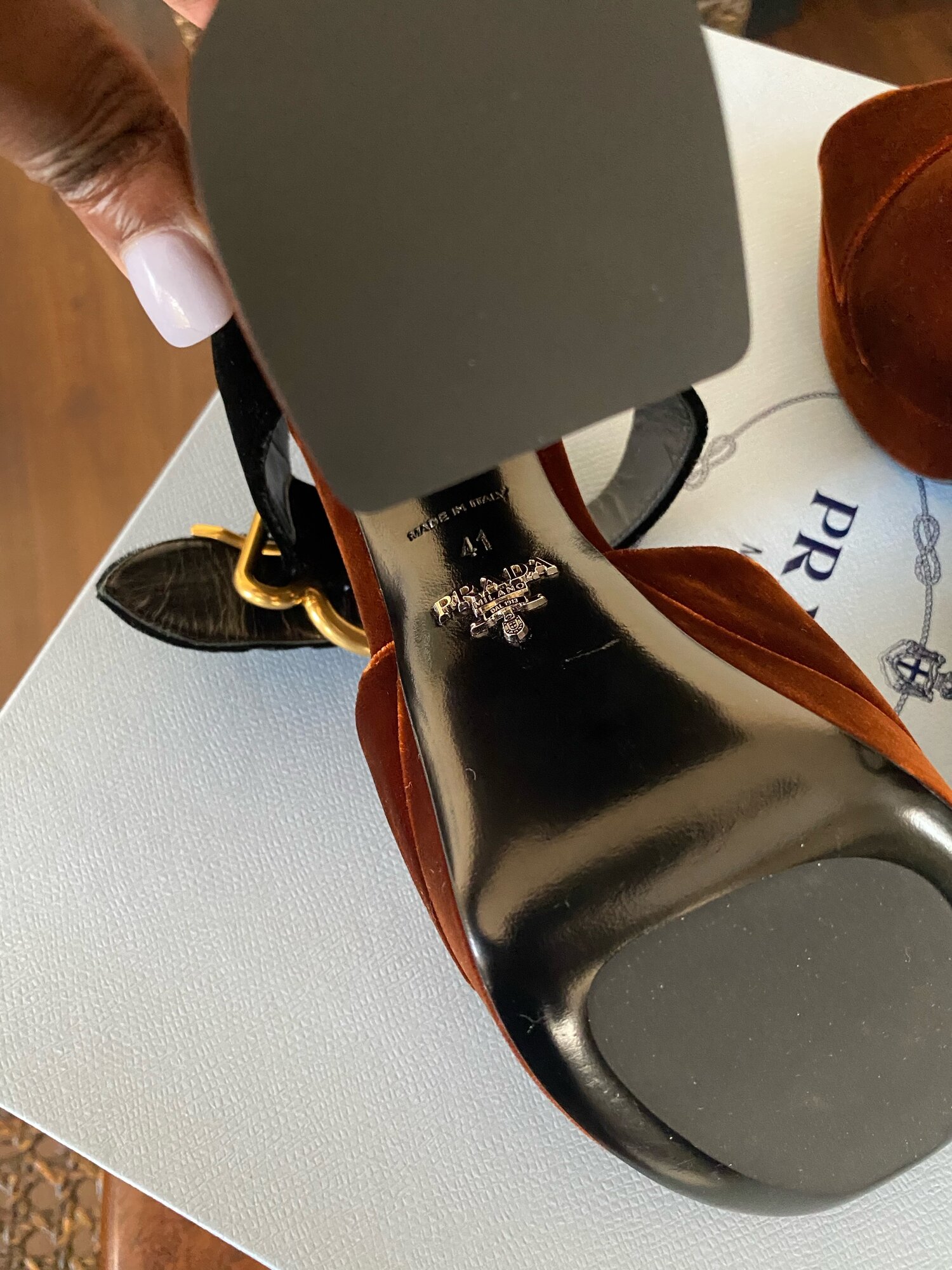 Prada Two Tone Velvet Platform Sandal — LOVEATFIRSTWEAR Prada Two Tone Velvet Platform Sandal — LOVEATFIRSTWEAR