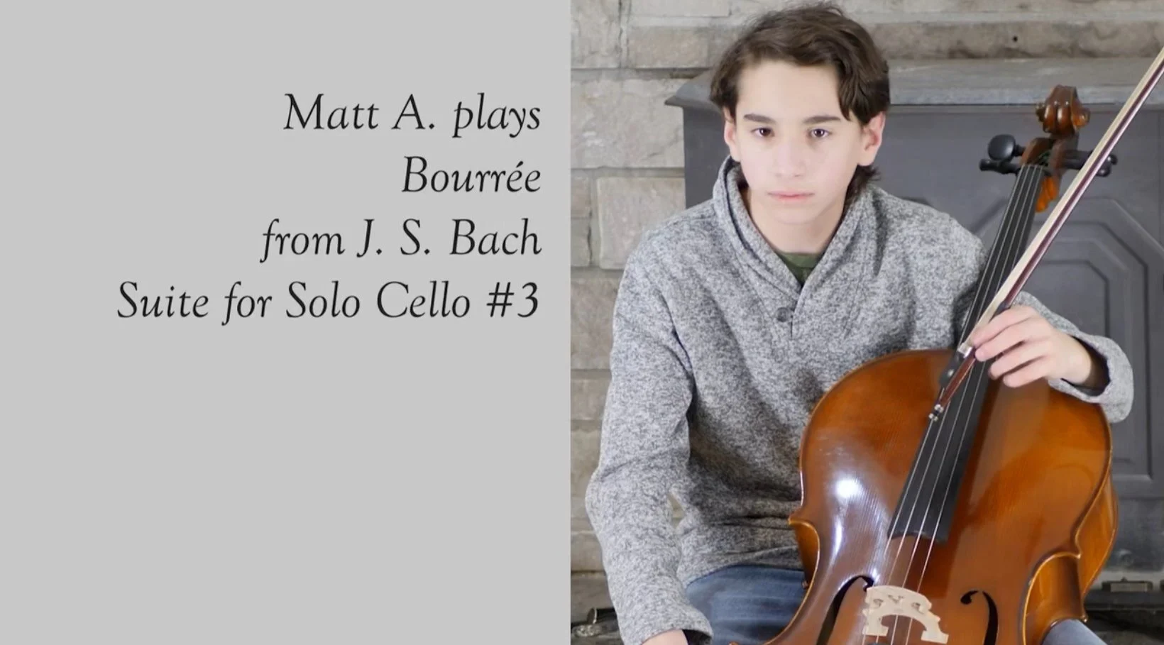 Cello Student Video
