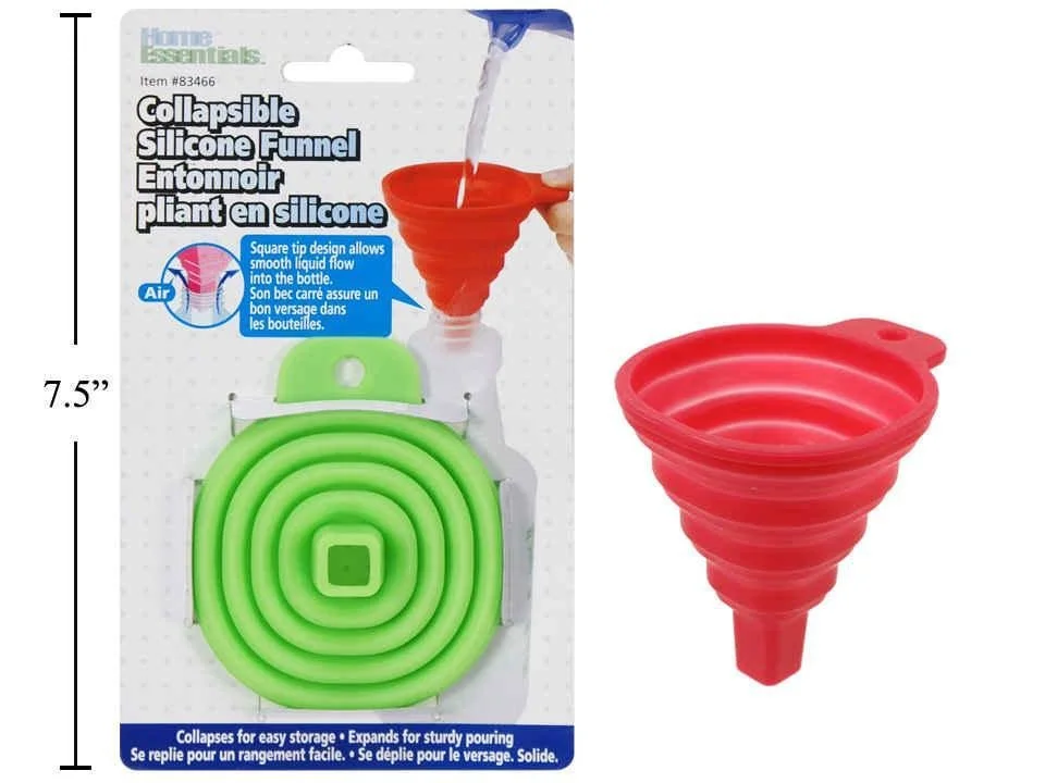 H.E., Collapsible Silicone Funnel, 2 col.