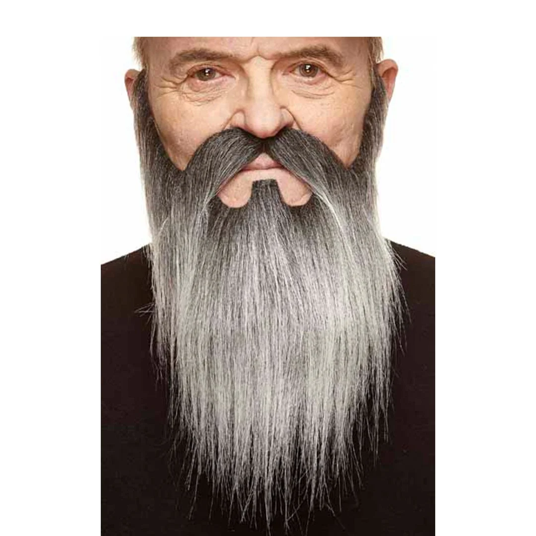 MOUSTACHE & BEARD BLACK/GREY 25 x 31 CM