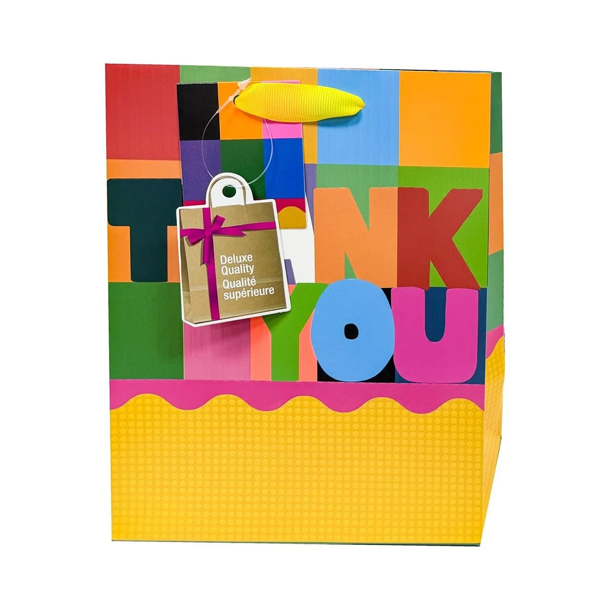 Paper T. Thank You DLX Gift Bag, Small, Matte+Neon