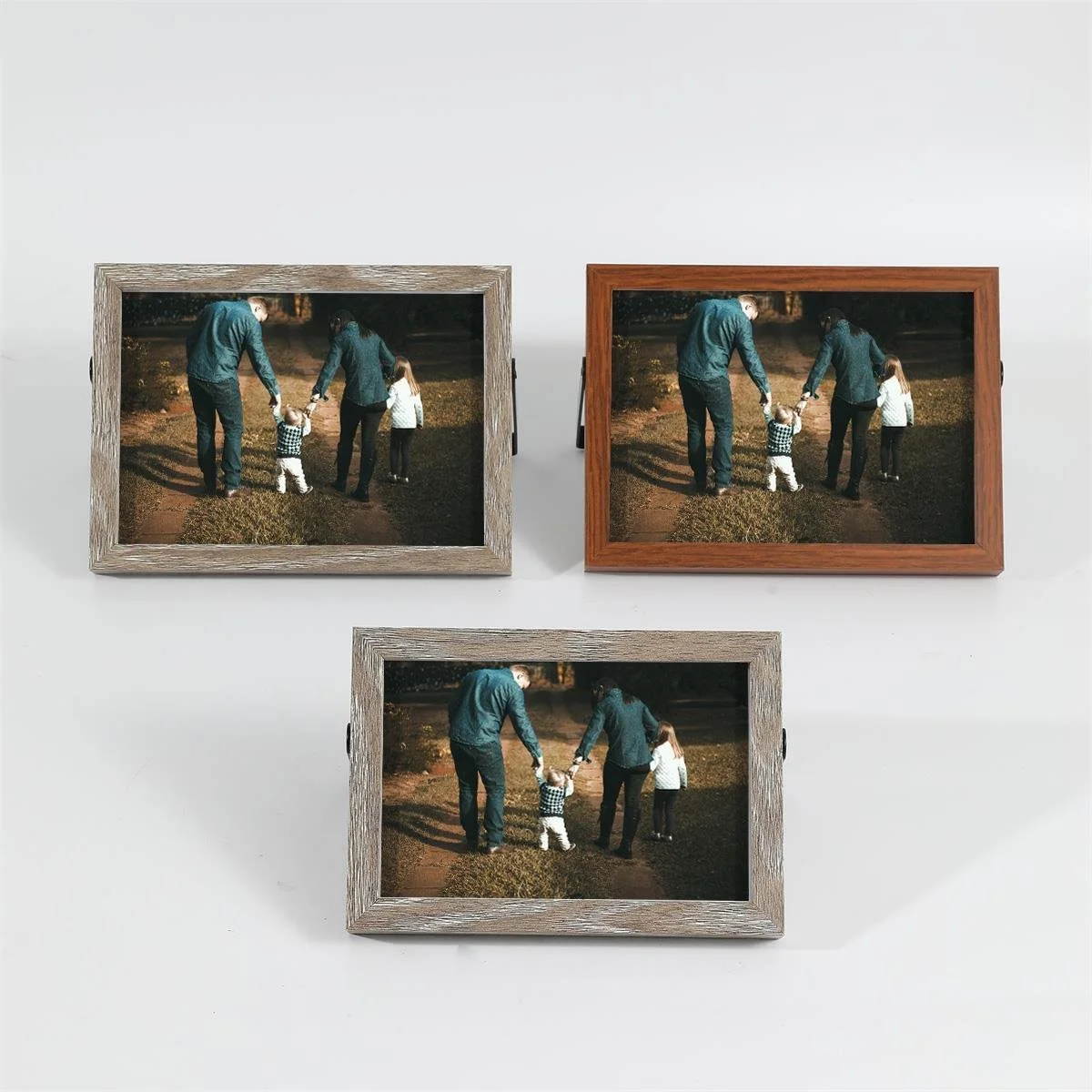 5x7" Wood Photo Frame w/Metal Easel, 3Asst.