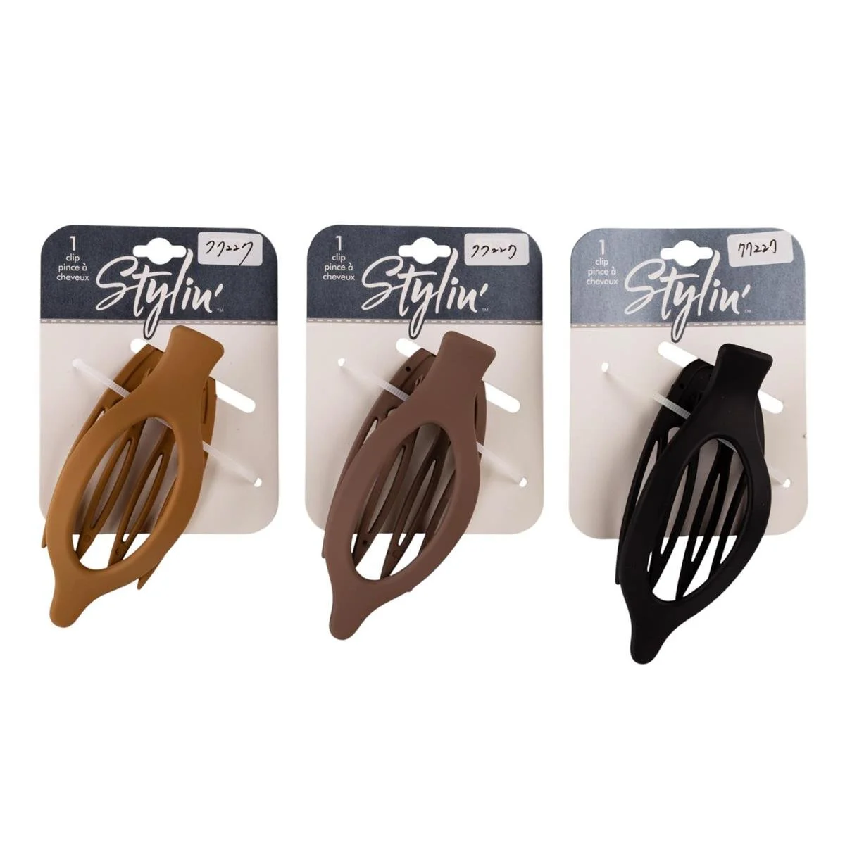 Stylin, Matte Hair Clip, 3 asst.