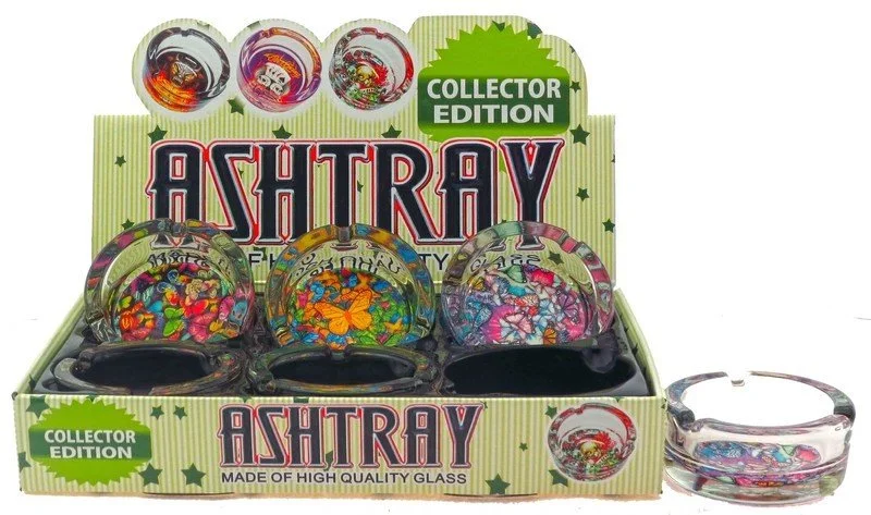 PUREST PUFF GLASS ASHTRAY BUTTERFLY