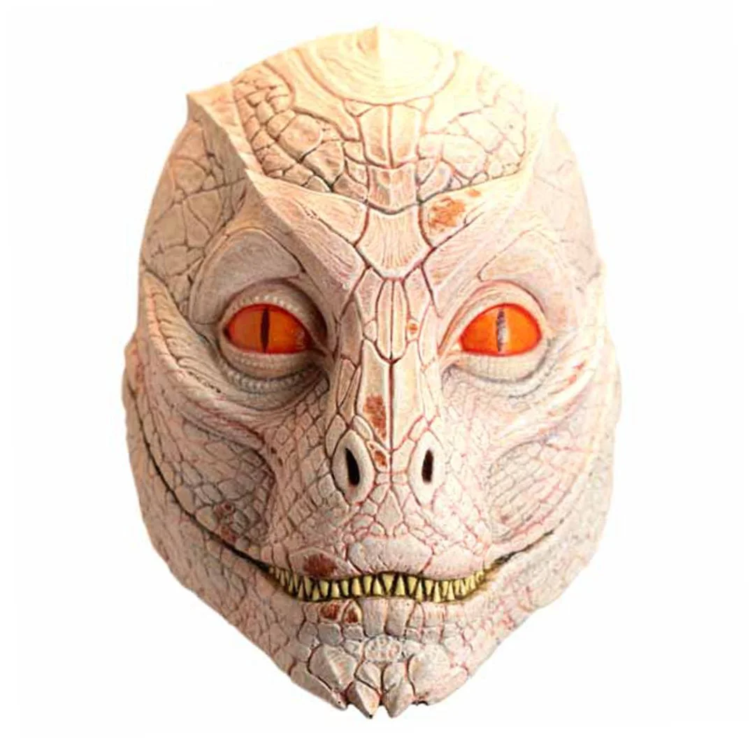 LATEX MASK LIZARD MAN - WHITE