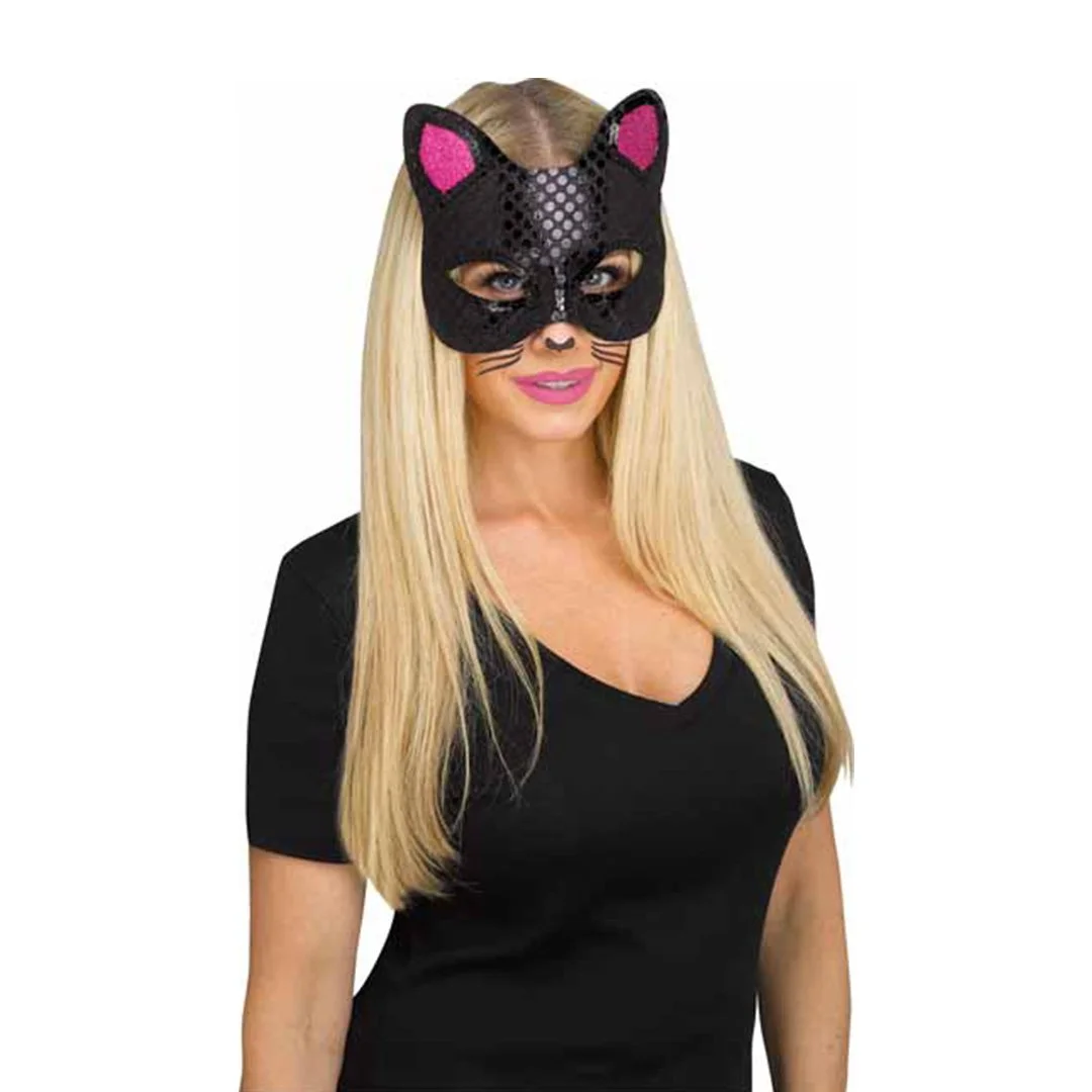 BLACK CAT MASK WITH TATTOOS