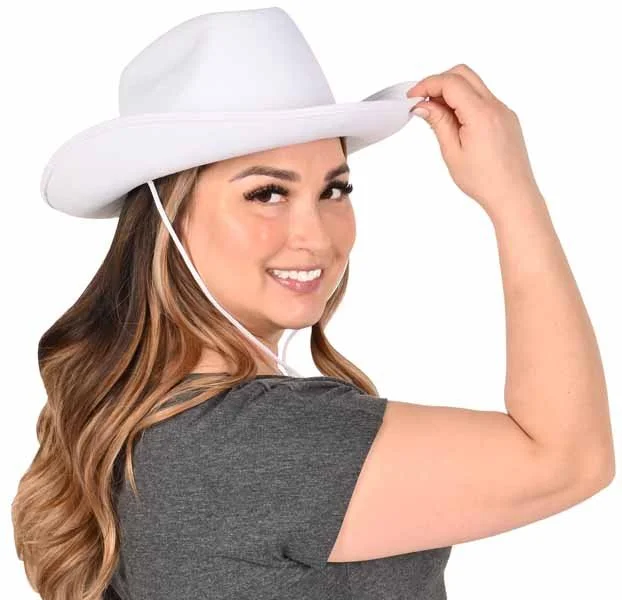 WHITE FELT COWBOY HAT