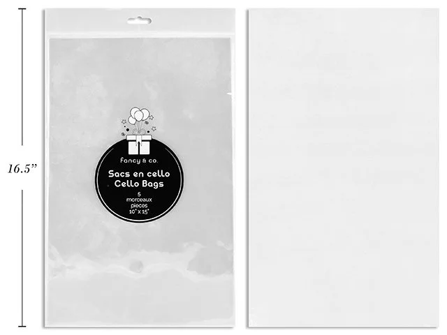 30 Micron Clear Cello Bag 5 pcs 10''x15''