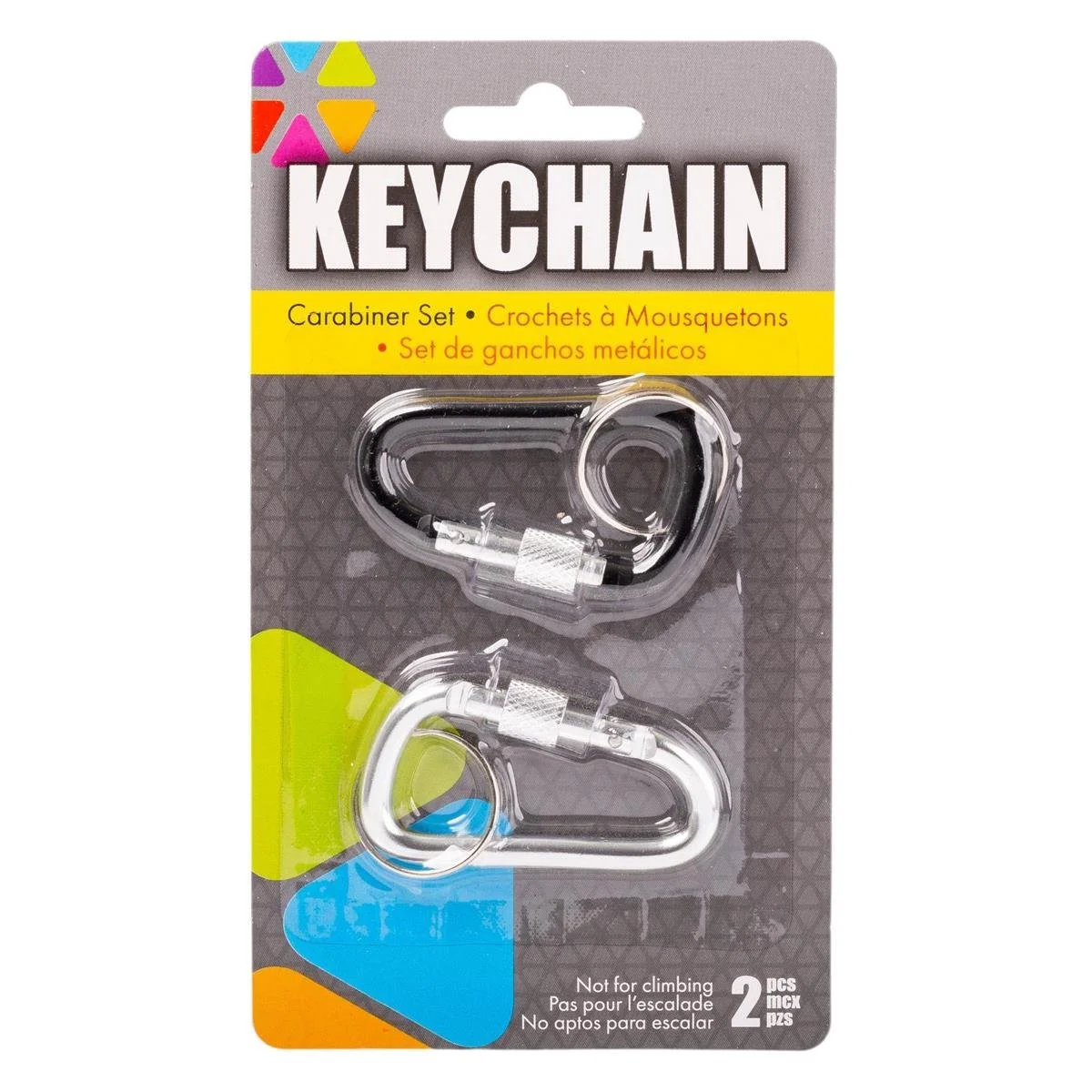 2-pc Metal Carabiner Set, B/C, 3 Asst.