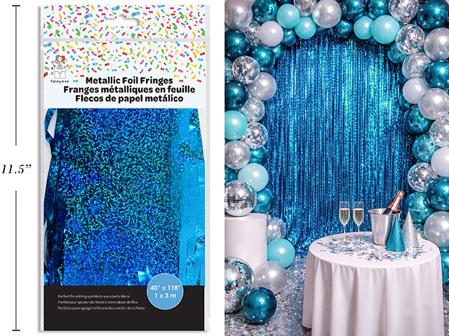 Teal Metallic Foil Fringes 1mx3m (40"x118")