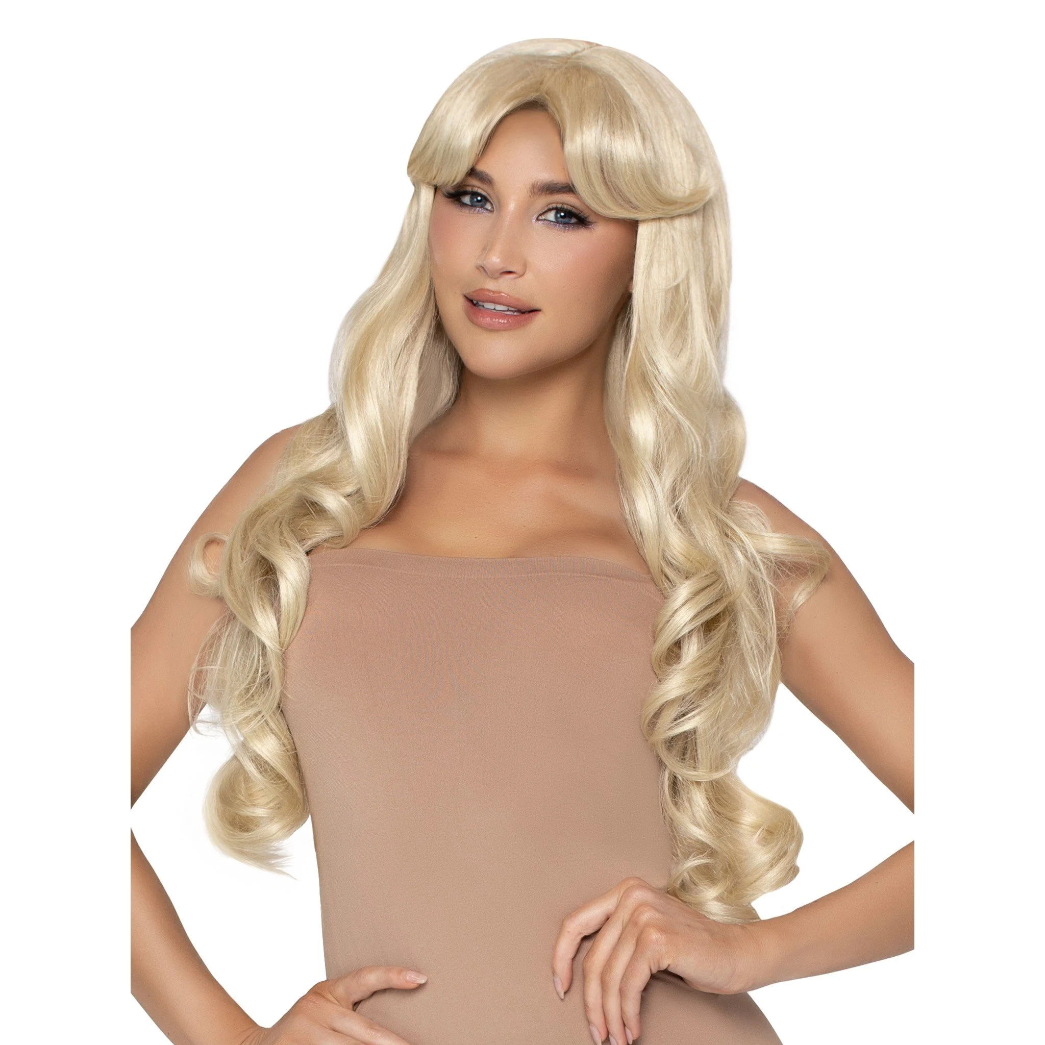 25in Curtain Bang Wavy Wig