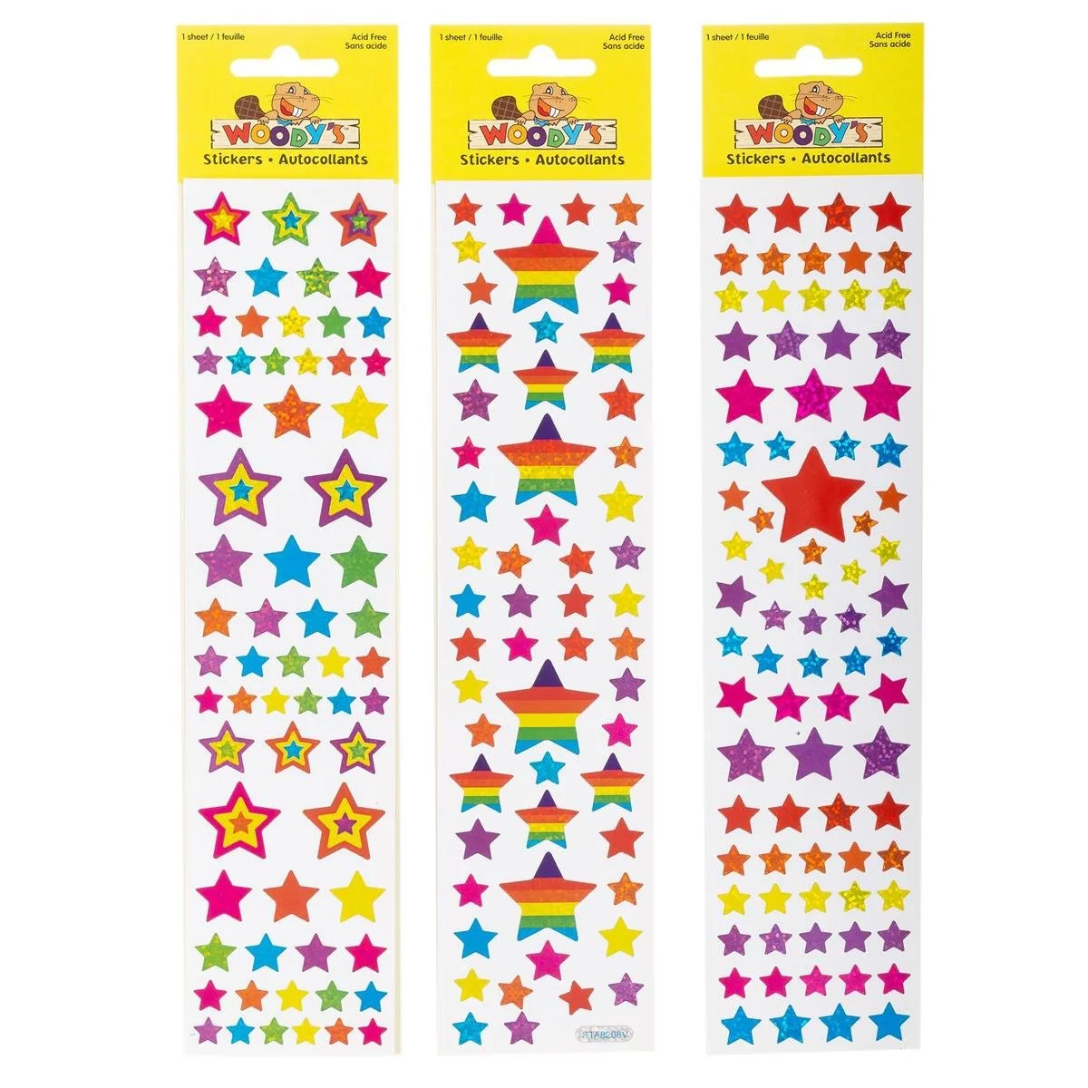 Woody's Stickers, Stars, 3 styles