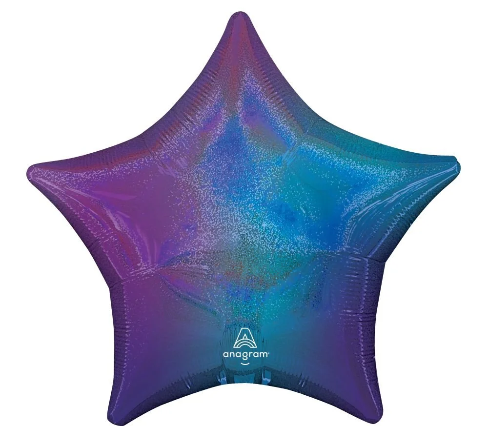 18" Star Blue Aura Stardust Ombre Balloon