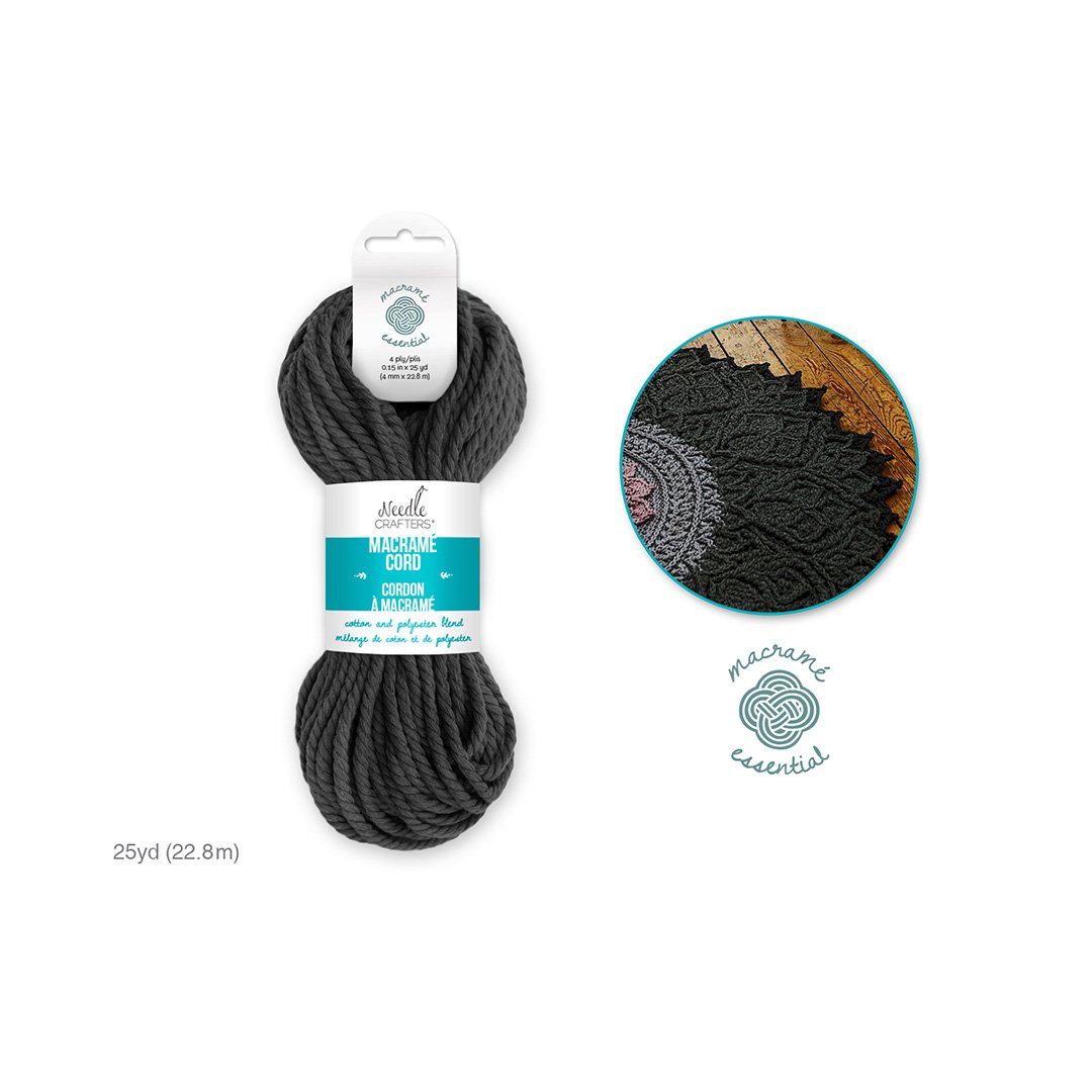Needlecrafters: Macramé Cord - Charcoal