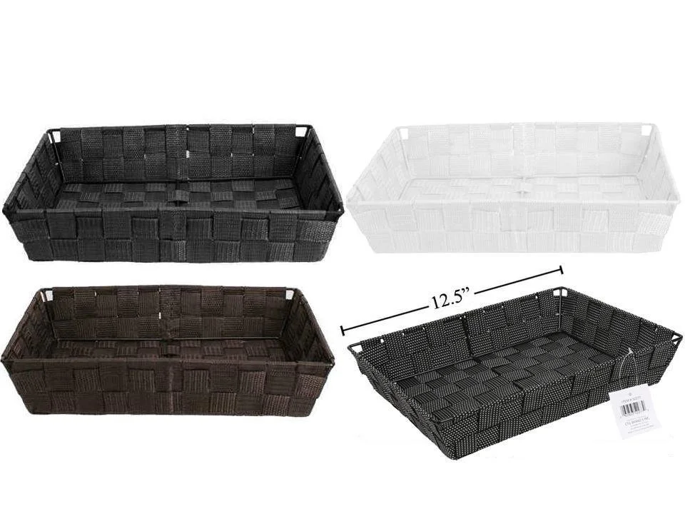 12.5"x9.75"x2.75" Woven Basket 4 Colours