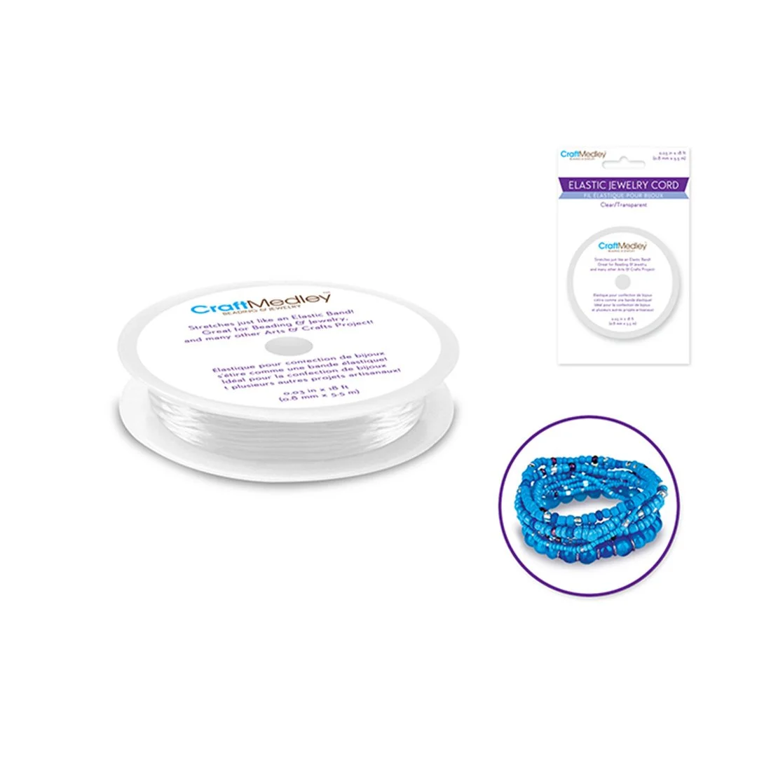 Jewelry/Craft Cord: Elastic Cord - Clear