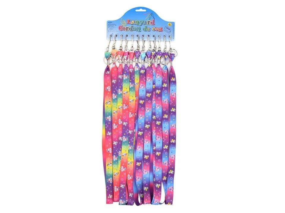 17" Unicorn Printed Lanyard w/clip