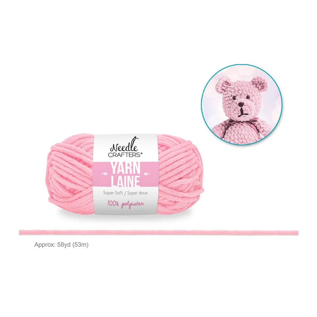 Needlecrafters: Poly Chenille-Soft Yarn Ball F - Baby Pink
