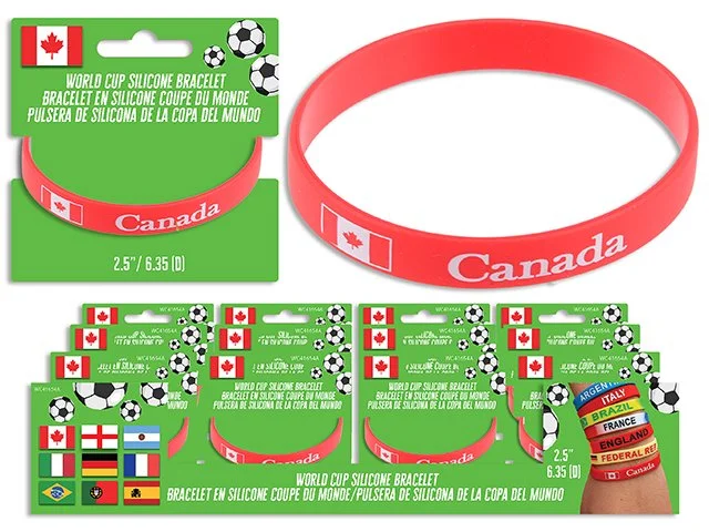 World Cup Silicon bracelet 2.5in(D). 0.47in(W). 48