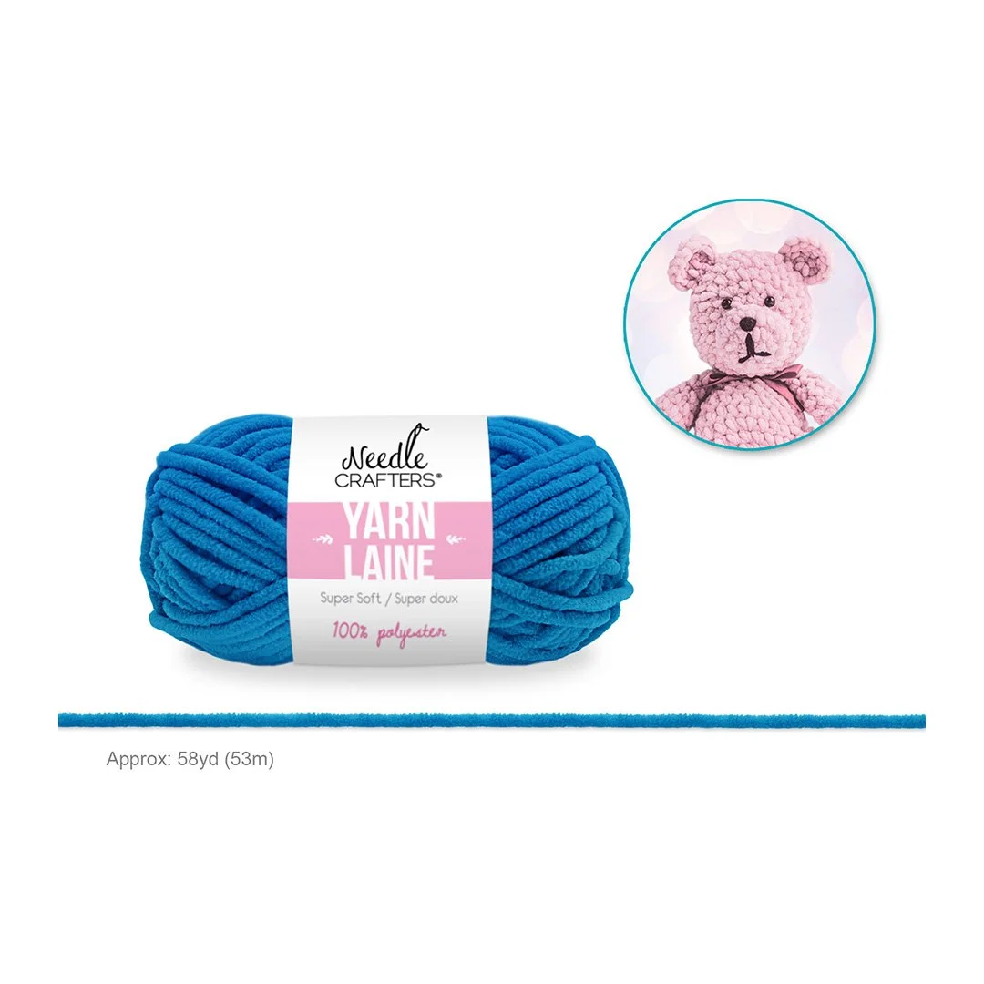 Needlecrafters: Poly Chenille-Soft Yarn Ball B - True Blue
