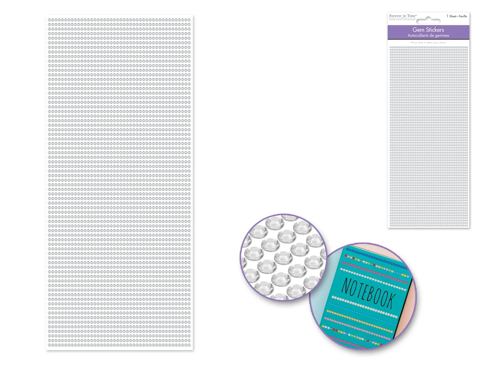 Paper Craft Sticker: 2mm Sparkle Gem Lines 3168pc C) Crystal