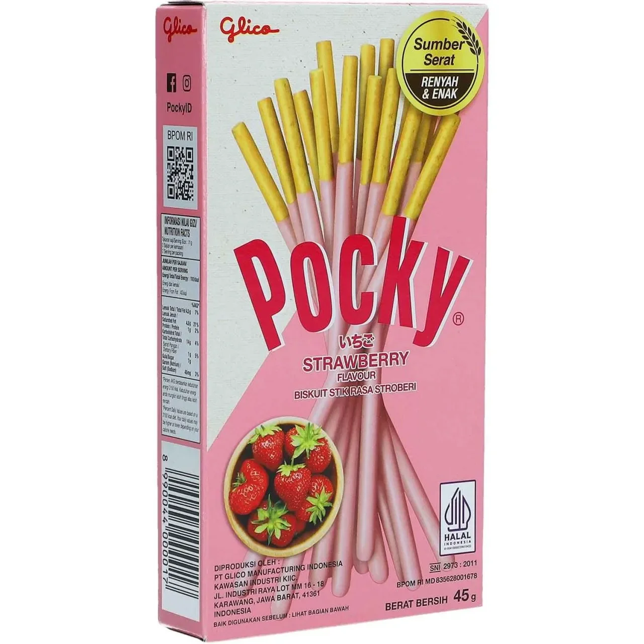 POCKY STRAWBERRY FLAVOUR BISCUIT STICKS 45 g