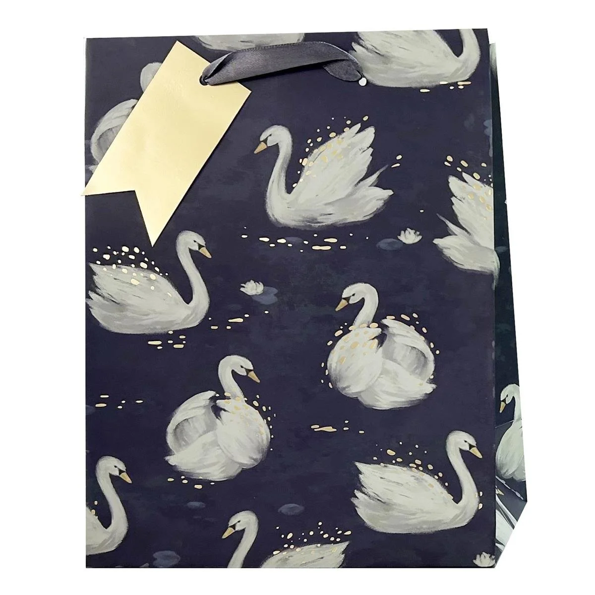 Paper T. Gift Bag, Medium, Swans, Matte/HS, 157GSM