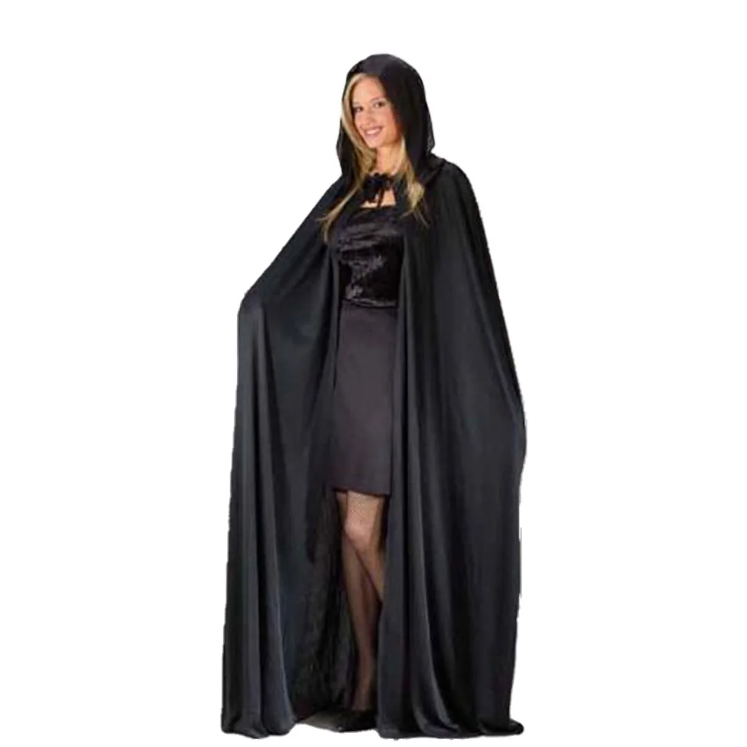 68" BLACK CAPE WITH HOOD