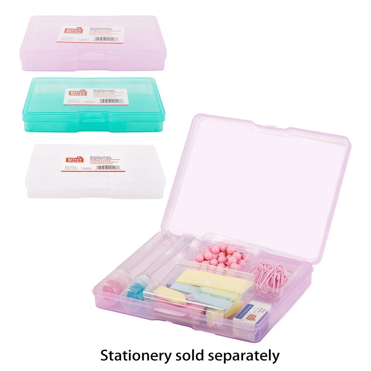 O.WKs. Multipurpose Organizer Box 7.2"x5.5", 3 assorted colors