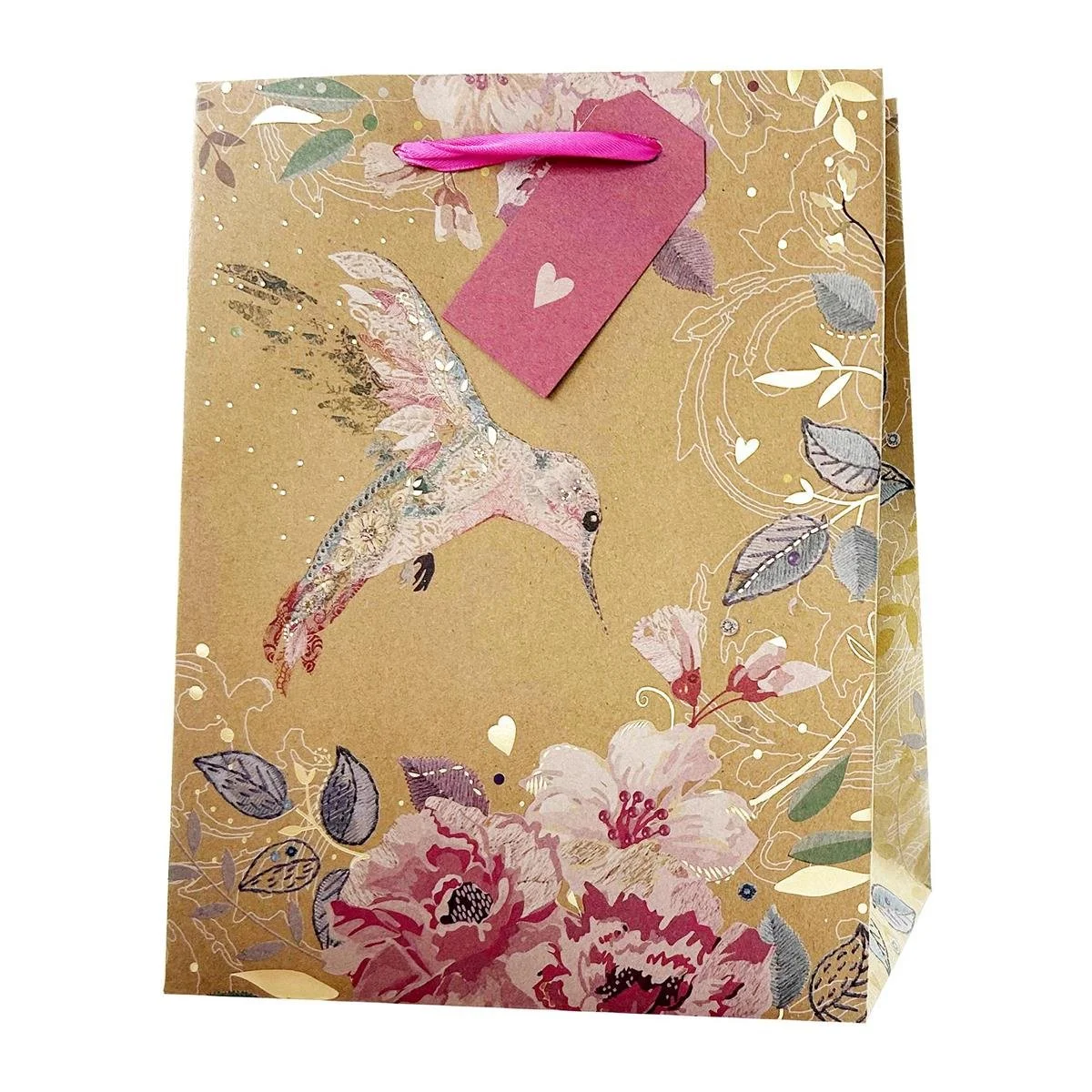 Paper T. DLX Gift Bag, Large, Hummingbird Kraft/HS, 210GSM