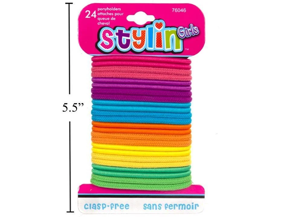 Stylin G, 24-PC Brights Ponyholders clasp free